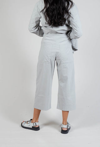 Wide Leg Cropped Trousers in Grey