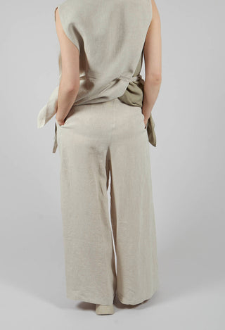 Wide Leg Linen Trousers in Naturale