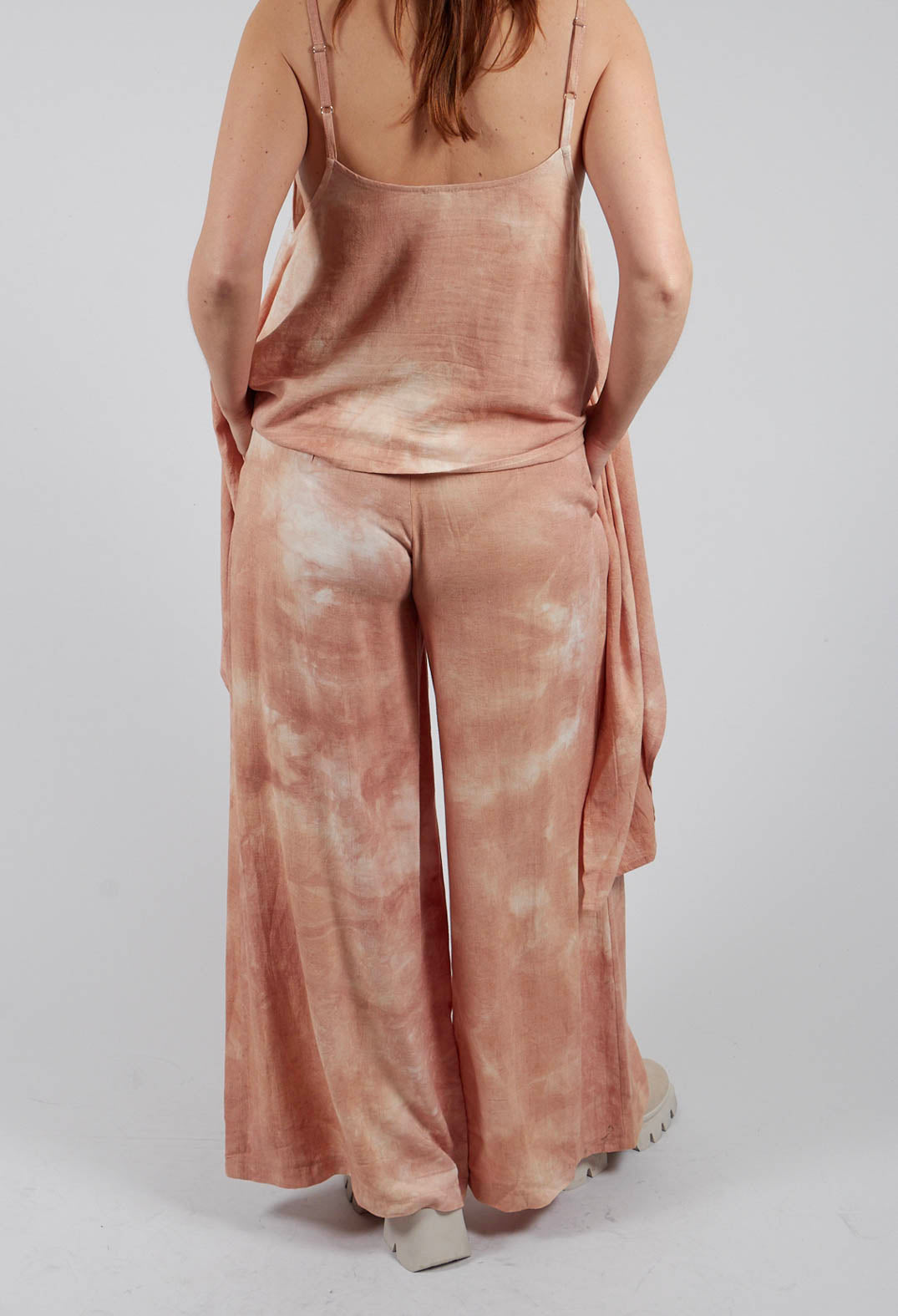 Wide Leg Linen Trousers in Sand