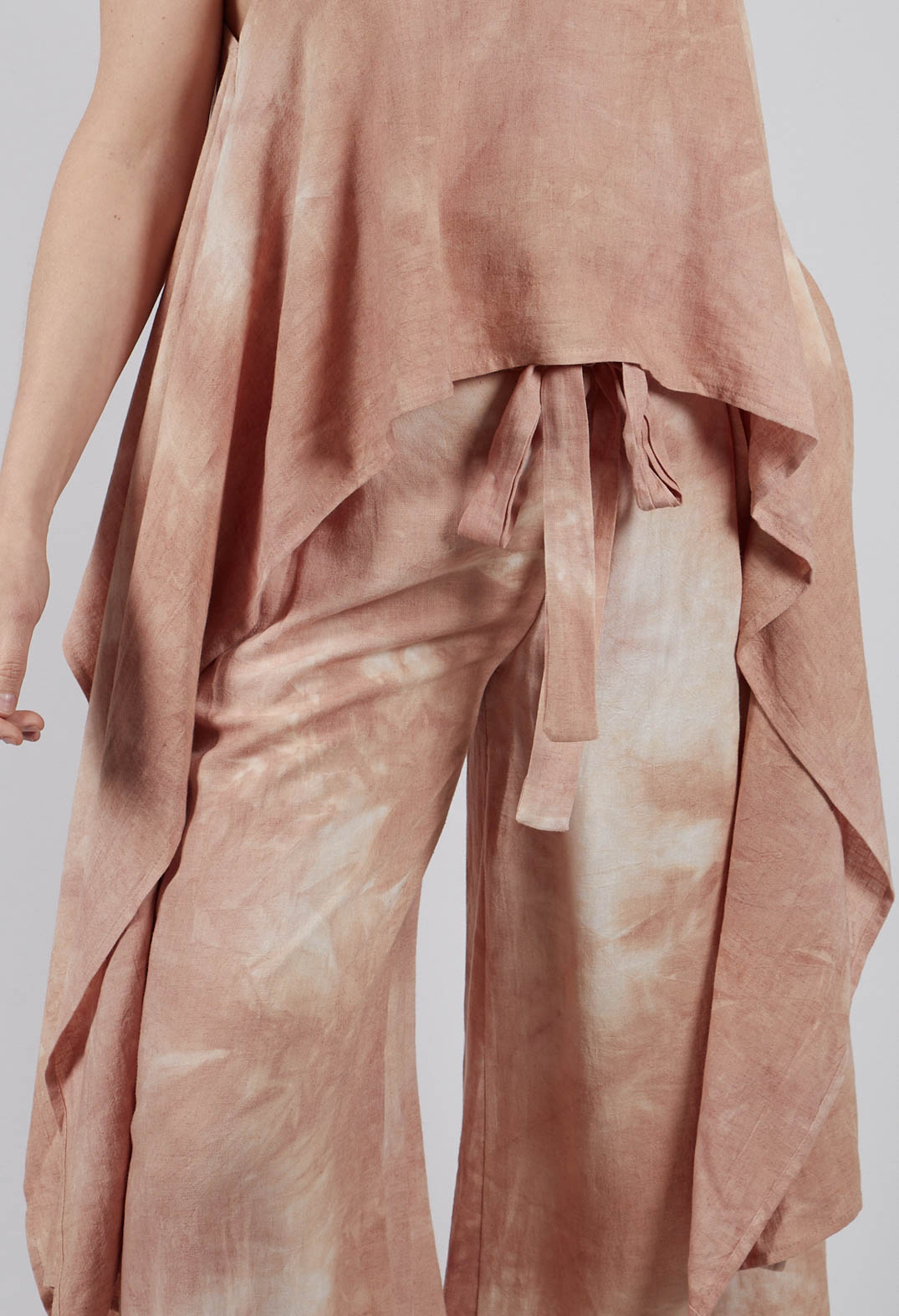 Wide Leg Linen Trousers in Sand