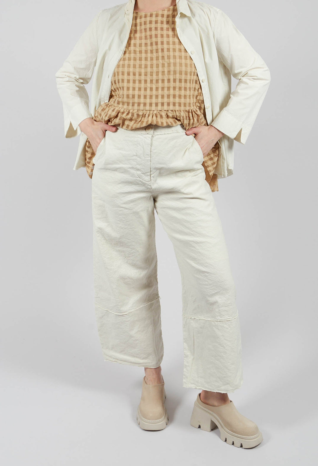 Wide Leg Trouser in Chalk
