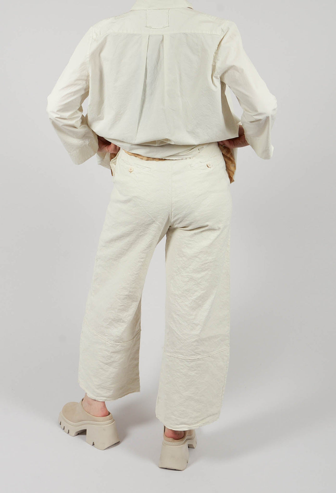 Wide Leg Trouser in Chalk