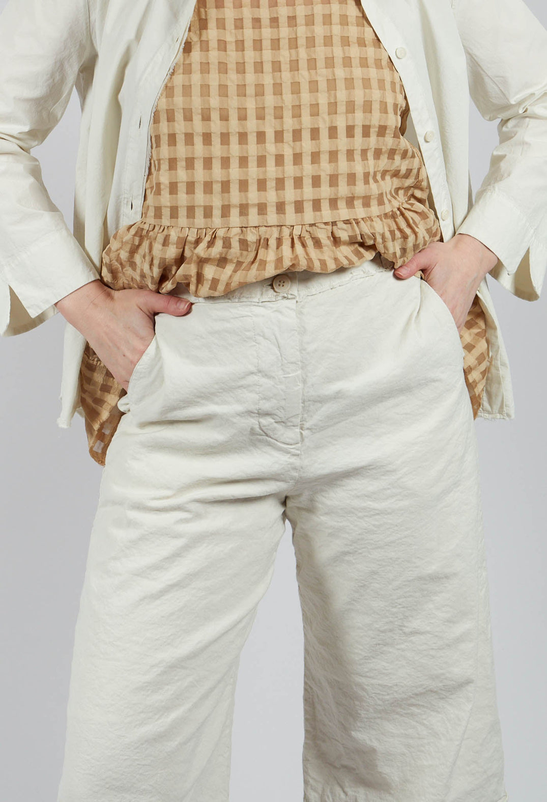 Wide Leg Trouser in Chalk