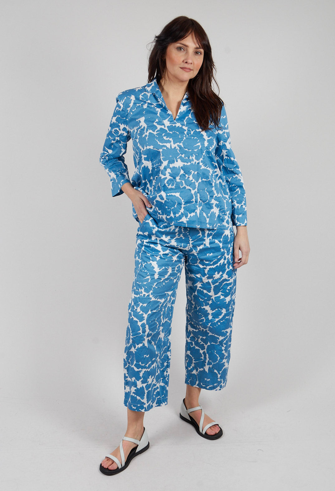 Wide Leg Trouser in Flowers