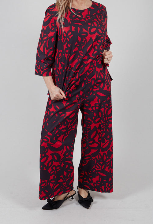 Wide Leg Trouser in Gojiberry and Polinig