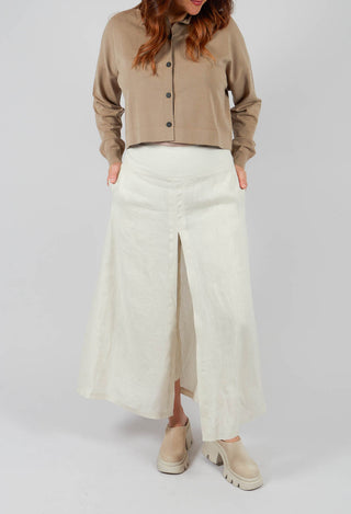 Wide Leg Trouser in Greige