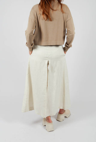 Wide Leg Trouser in Greige