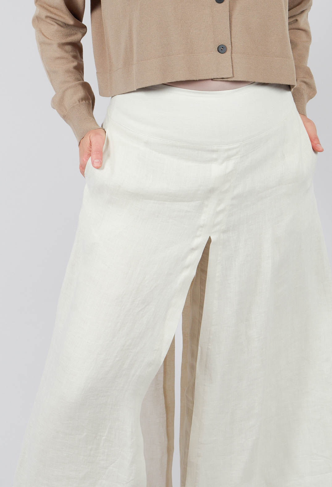 Wide Leg Trouser in Greige