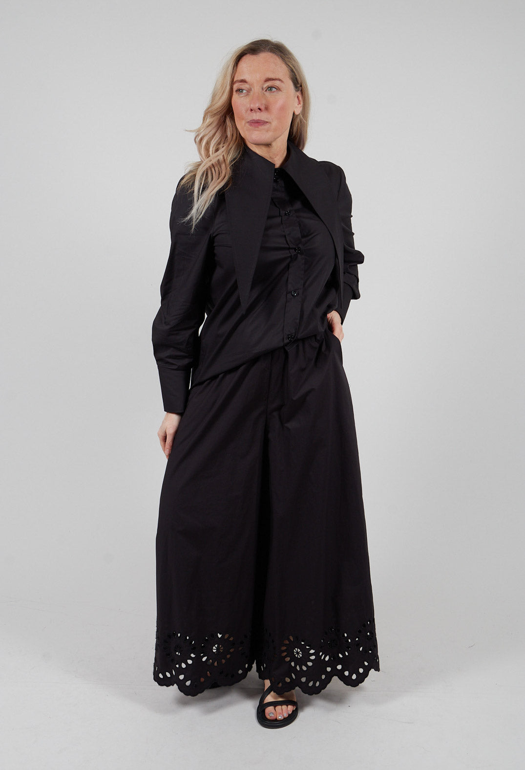 Wide Leg Trouser in Nero