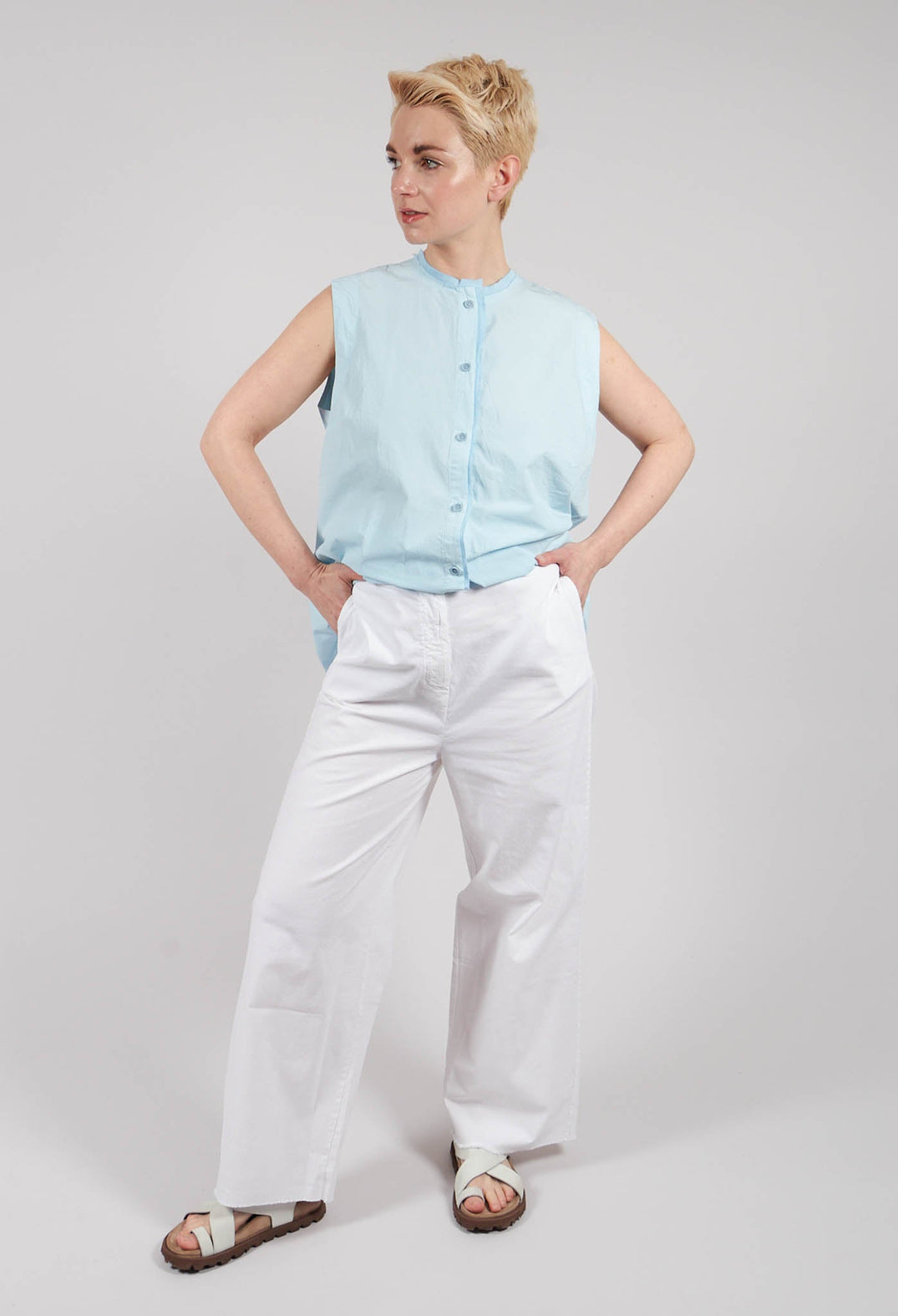 Wide Leg Trouser in White