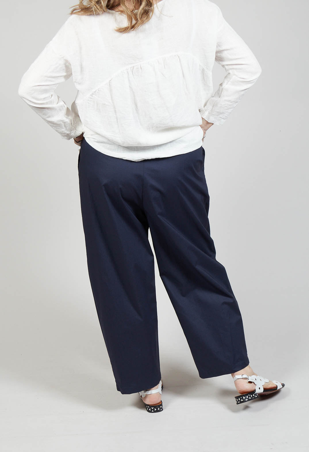 Wide Leg Trousers in Blu