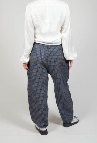 Wide Leg Trousers in Original Blue Check