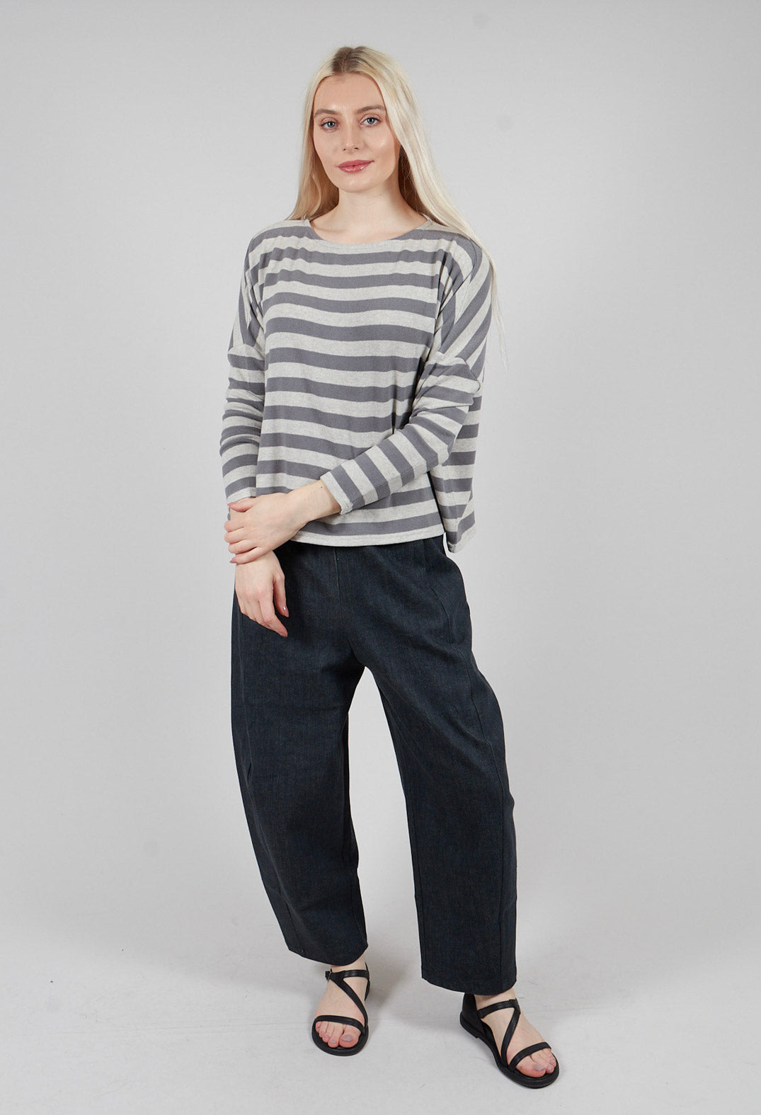 Wide Neck Boxy top in Riga Shadow