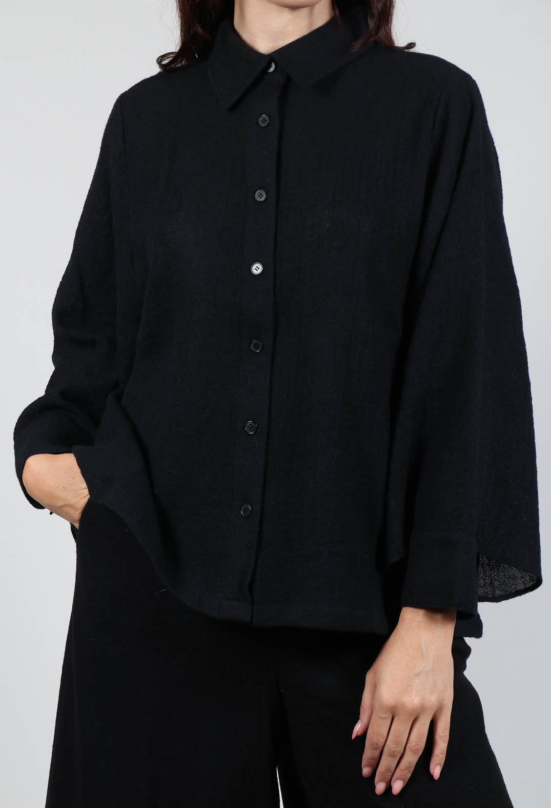 Wide Sleeved Shirt in Black