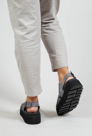 Wide Strap Sandals in London Light Grey
