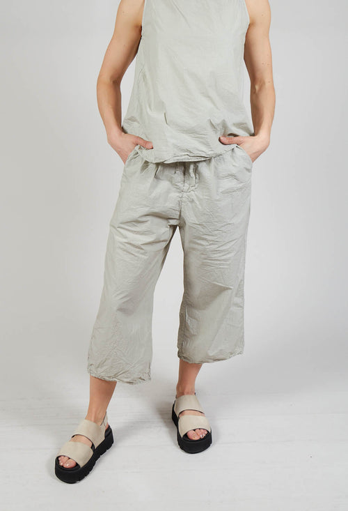 Wide and Short Trousers TC in Almond