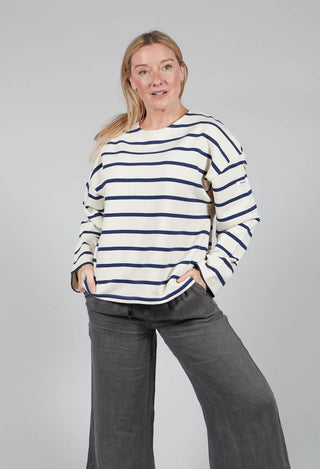 Wilmaalf Sweatshirt in Off White Blue Stripe