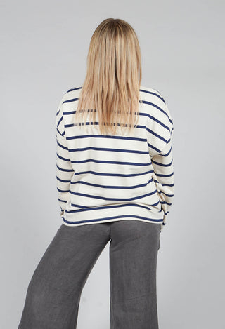 Wilmaalf Sweatshirt in Off White Blue Stripe