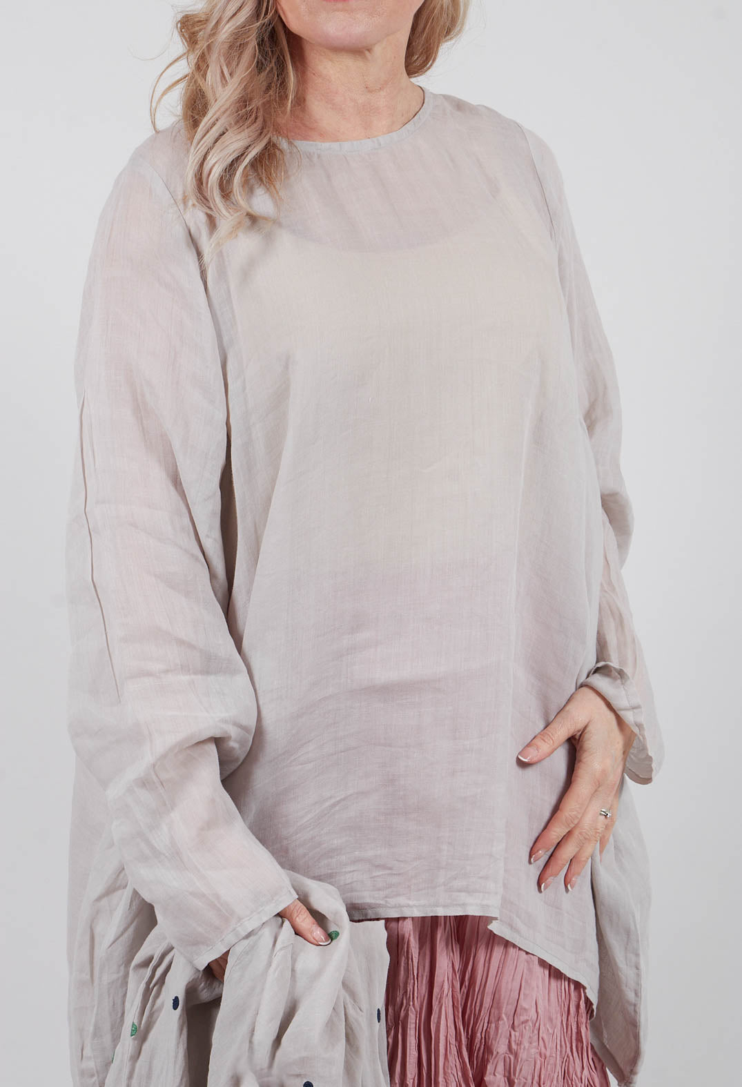 Wirtscheck Shirt in Kiesel