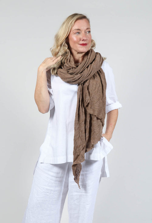 Wool Long Scarf in Original Brown