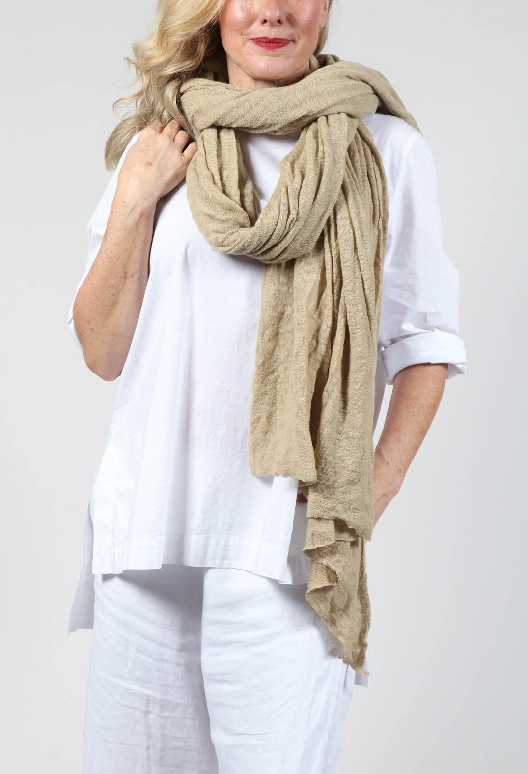 Wool Scarf in Original Beige
