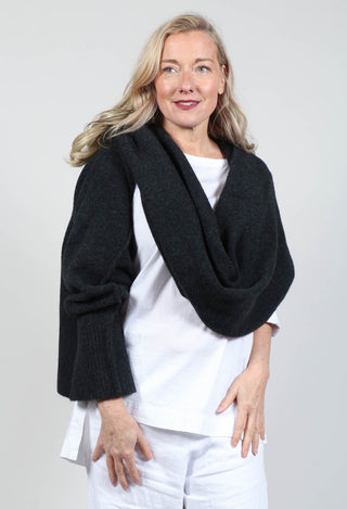 Wrap Around Scarf with Sleeve in Graphite