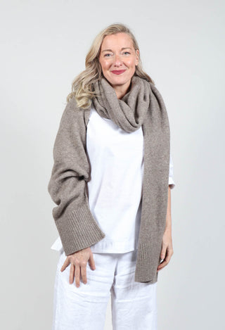 Wrap Around Scarf with Sleeve in Taupe