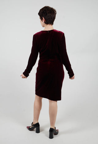Balneaire Velvet Dress in Bordeaux