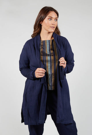 Cotton Pintuck Jacket in Blue