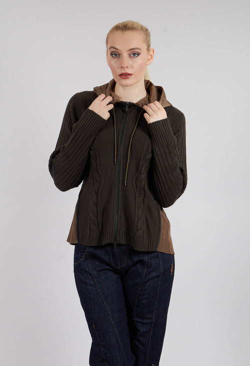 Freize Knitted Cardigan in Green