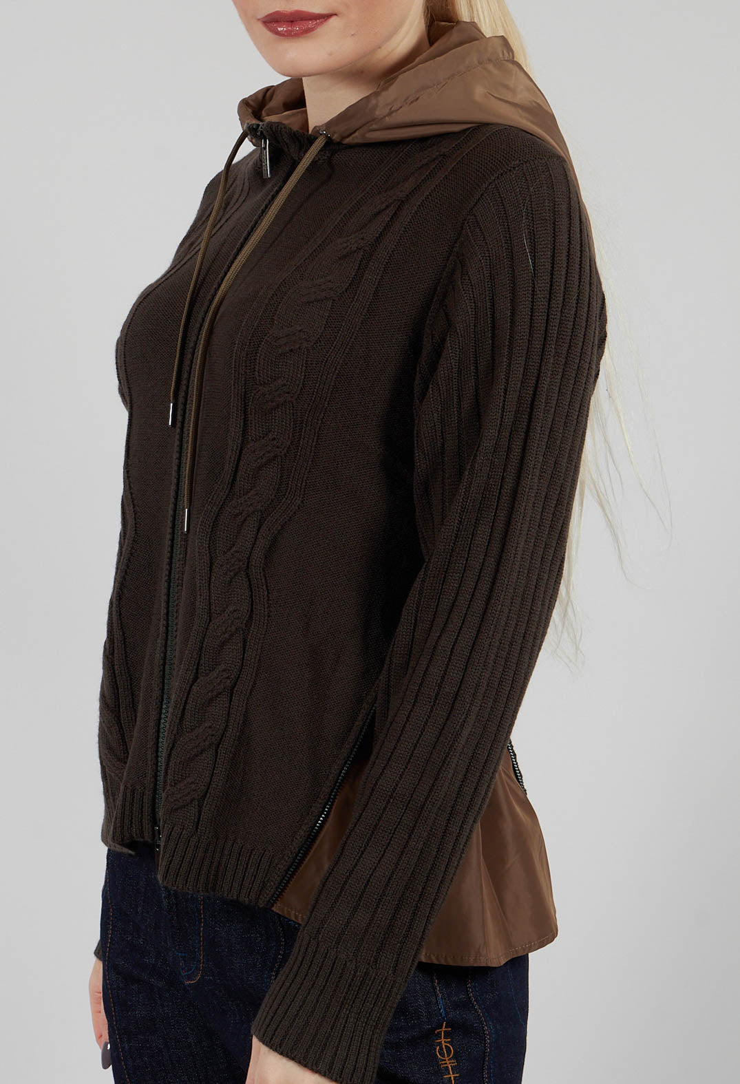 Freize Knitted Cardigan in Green