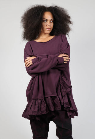 Longline Peplum Top in Ruby