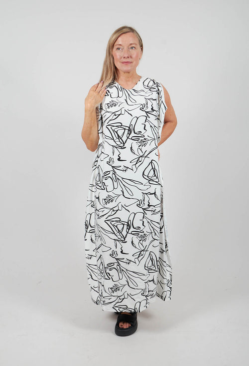 Izet Dress in White and Black