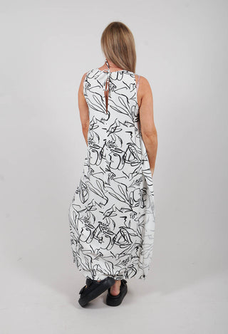 Izet Dress in White and Black