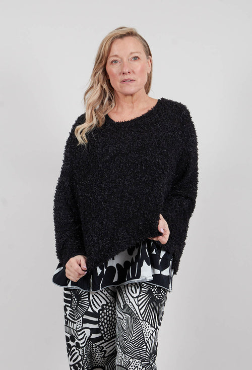 Textured Knit Jumper in Black - 3480701