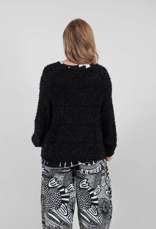 Textured Knit Jumper in Black - 3480701