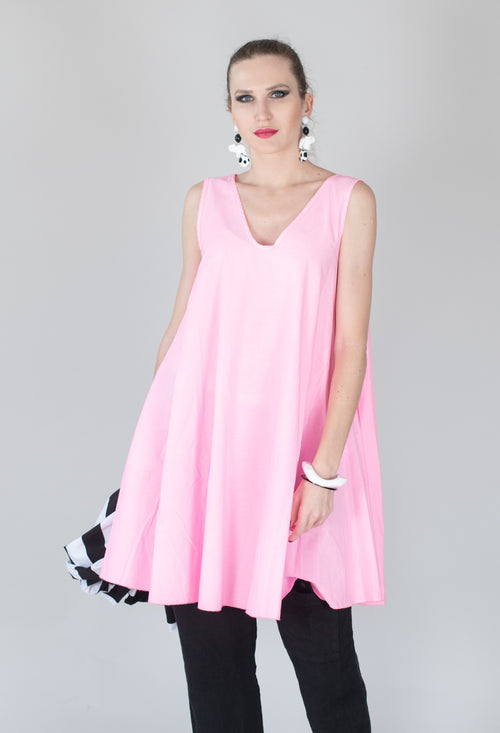 V-Neck Dress in Neon Pink