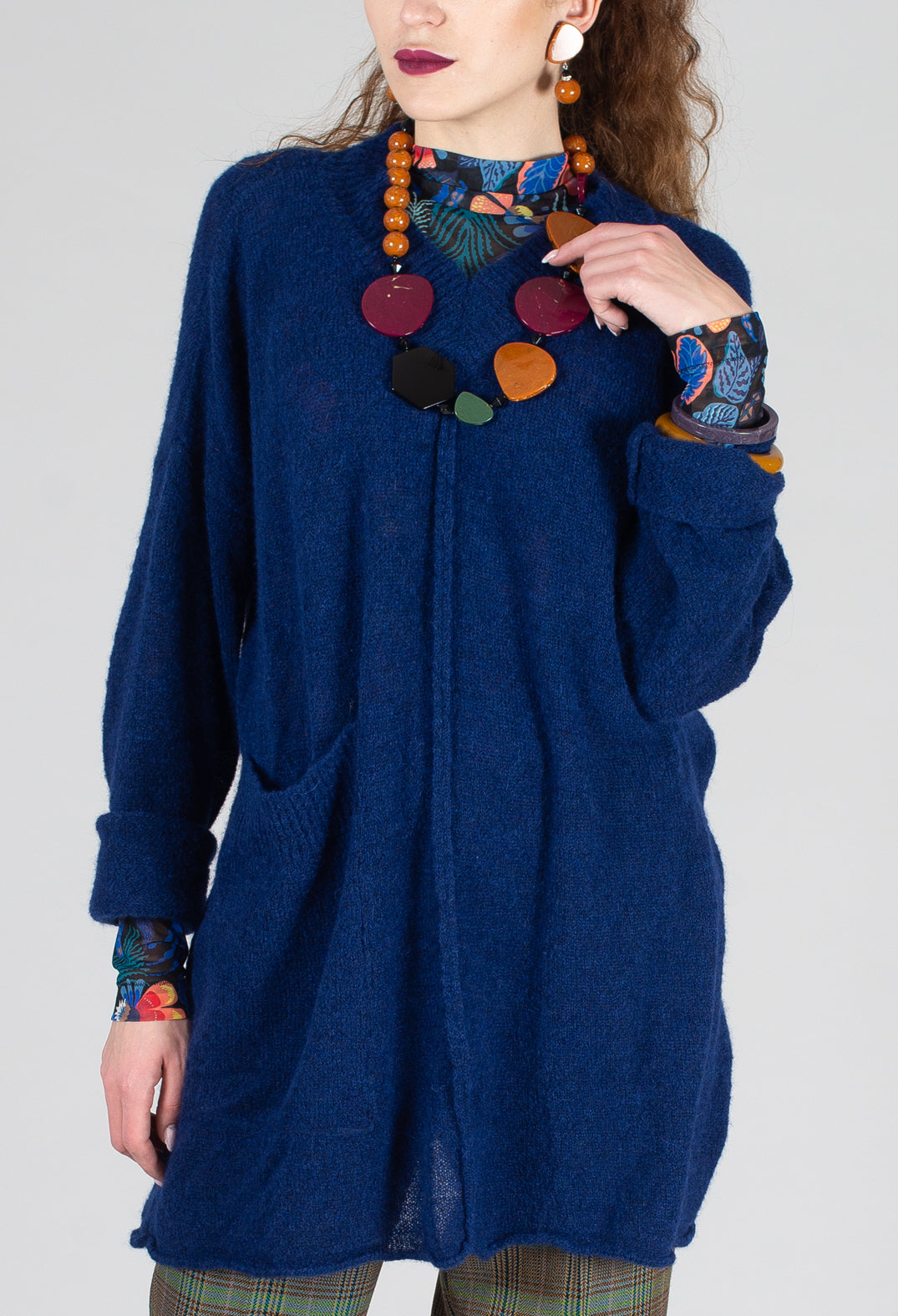 Oversize Pullover in Gentian Blue