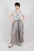 Linen Palazzo Trousers in Grey Shadow