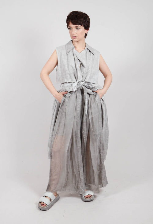Linen Palazzo Trousers in Grey Shadow