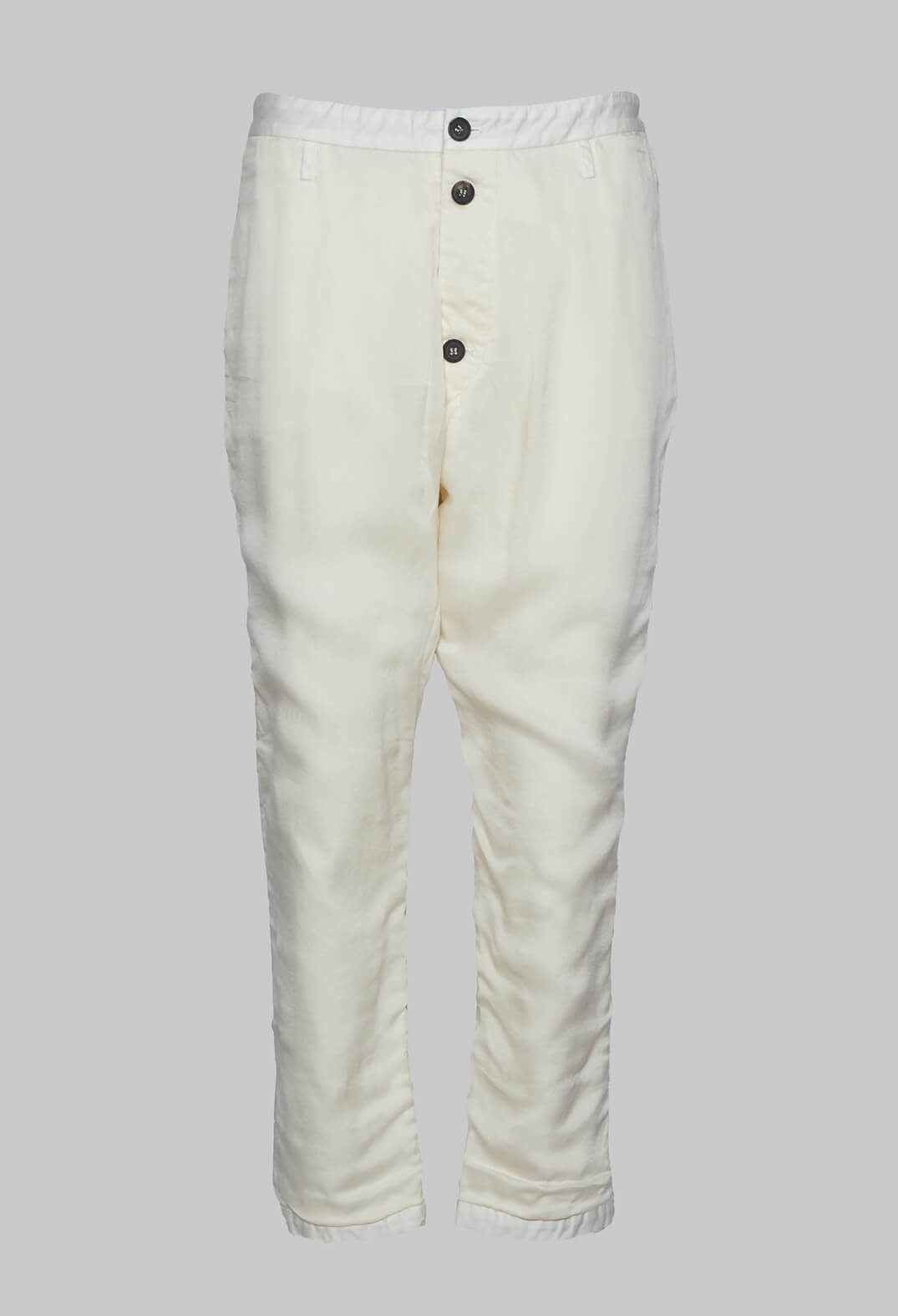 Silky Feel Cotton Trousers in Off White