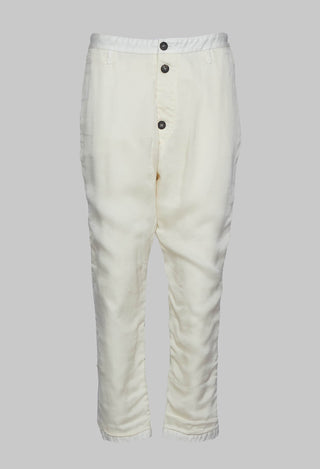 Silky Feel Cotton Trousers in Off White