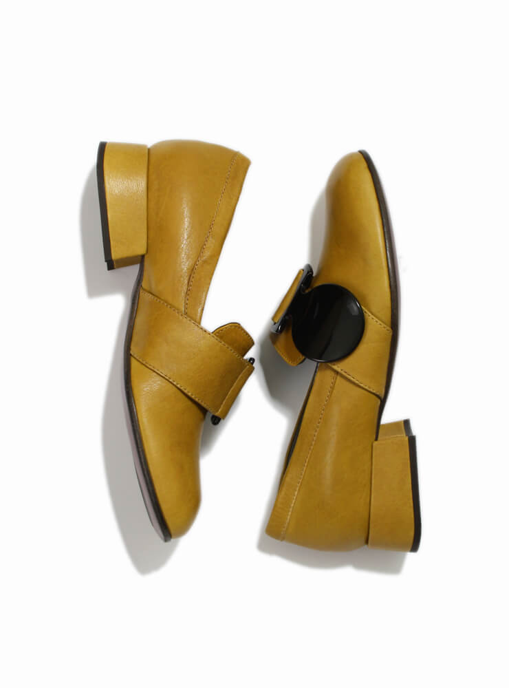 Scarpa Fox Slip On Shoe with Buckle Detail in Senape