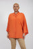 sheer silk shirt with front pocket in orange