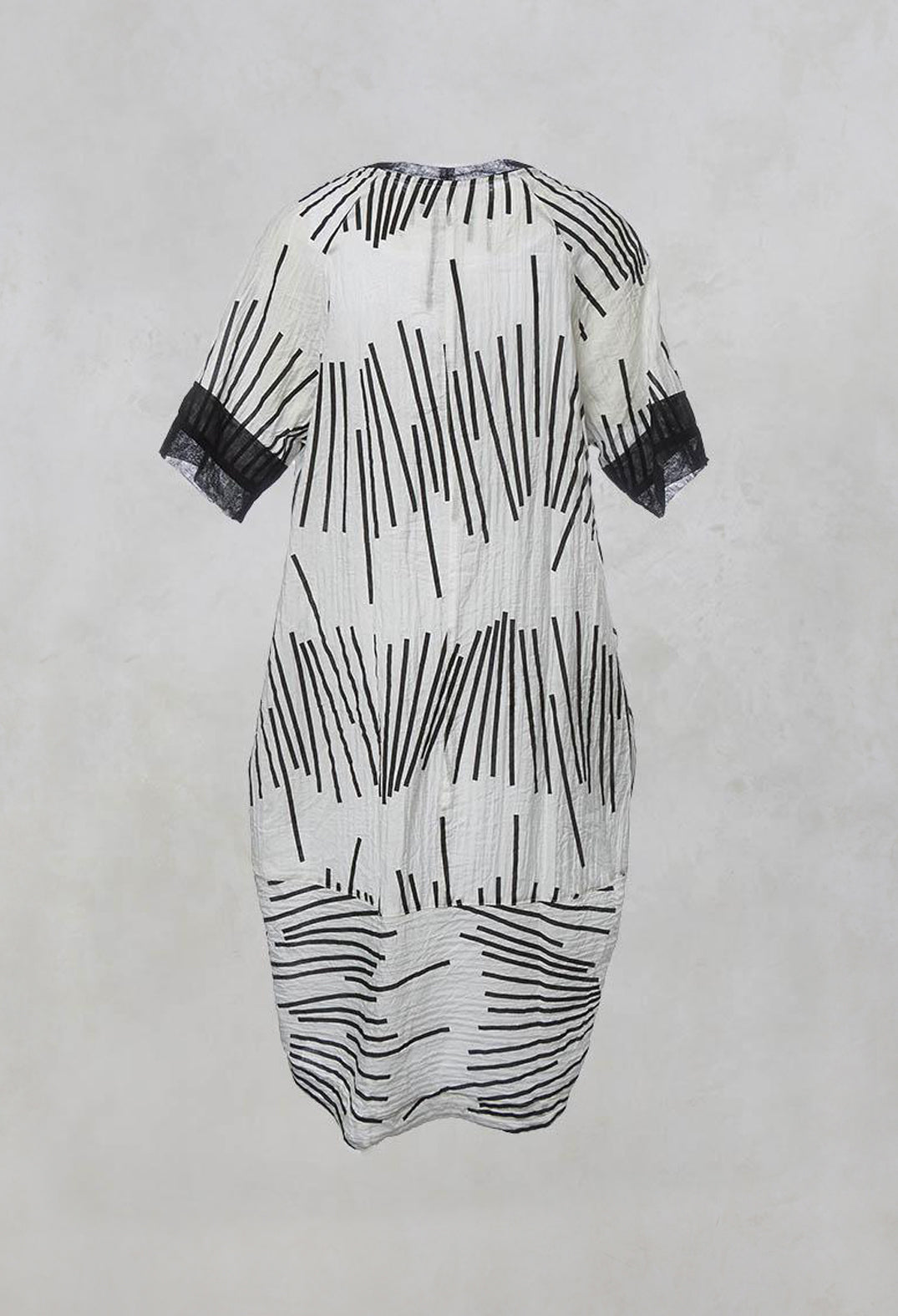 Oversized Shift Dress with Netting and Slip Dress in Black/White Print