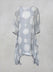 Sheer Dress with Slip and Elasticated Cuffs and Hem in Grey/Offwhite