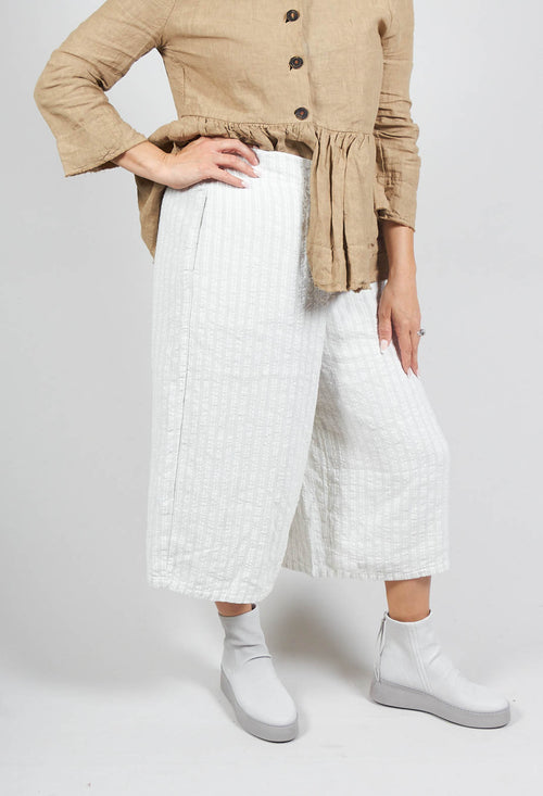 Wide Leg Culottes in White