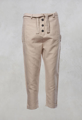 High Waisted Trousers in Naturel