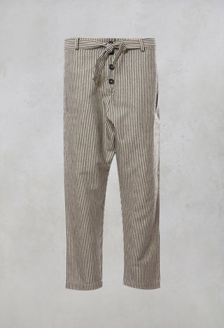 Striped High Waisted Peg Trousers in Unique