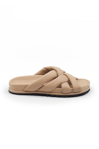 Slip On Open Toe Sandal in Slight Cuoio